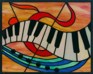 piano stained glass
