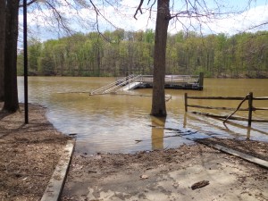lake needwood flooded