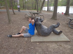 lake needwood bear sculpture and marc fournier